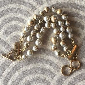 Plunder Stephanie Pearl & Gold Bracelet